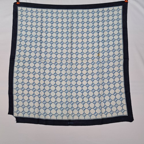 Foulard gucci pura seta blu - gucci,
